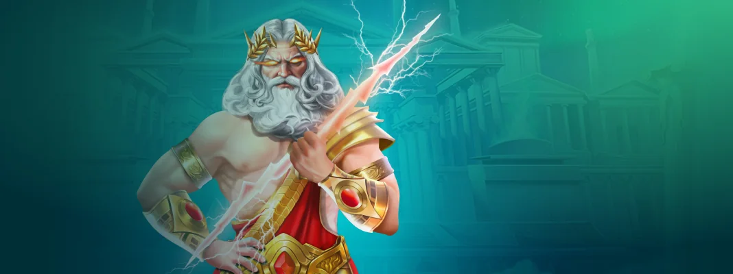 Zeus con un rayo, arte de promoción de Planbet